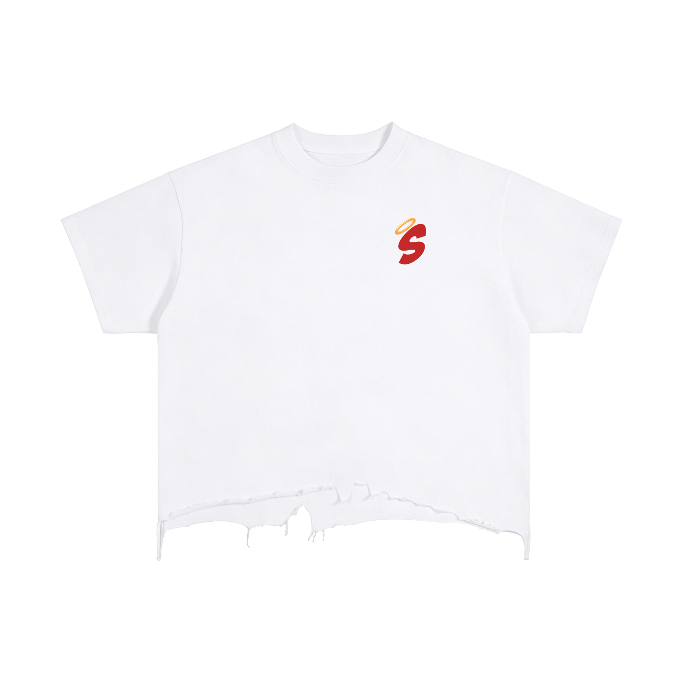 Love Angel Boxy Distressed Hem Tee