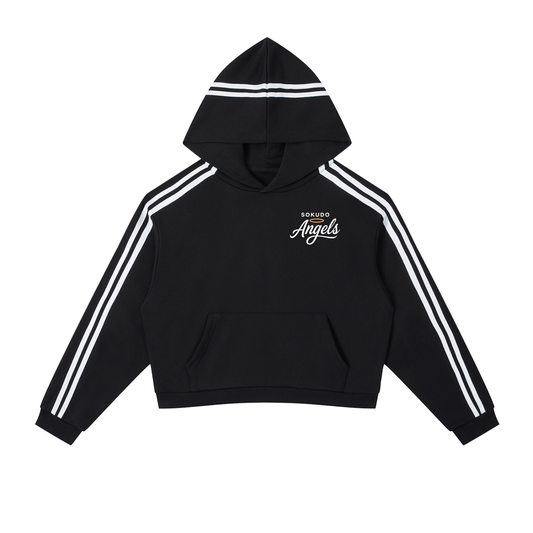 Contrast Side Stripe Cropped Hoodie