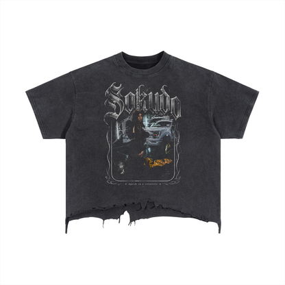 Vintage Wash Boxy Distressed Hem T-Shirt