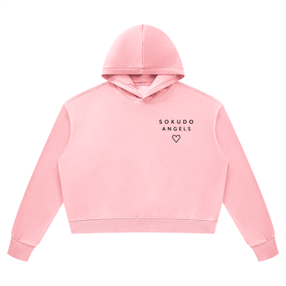 Sokudo Angels Stronger Boxy Wash Hoodie