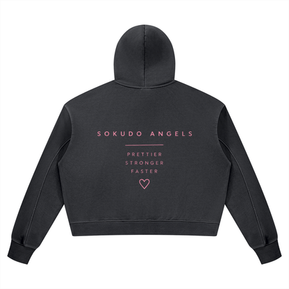 Sokudo Angels Stronger Boxy Wash Hoodie