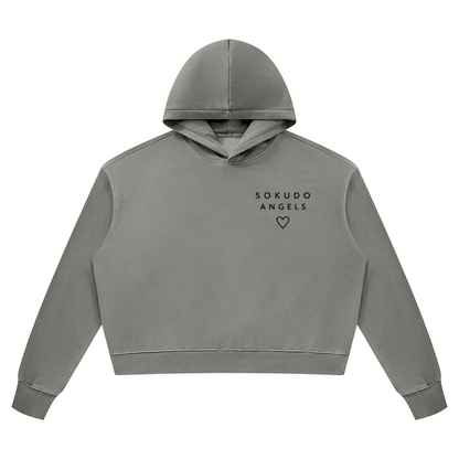 Sokudo Angels Stronger Boxy Wash Hoodie